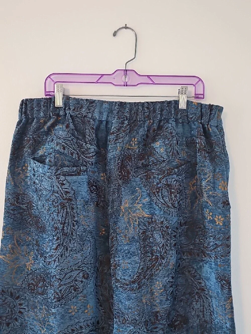 ●●FREE PEOPLE BLUE TAPESTRY PAISLEY WIDE LEG PANTS NWT S.XL●●